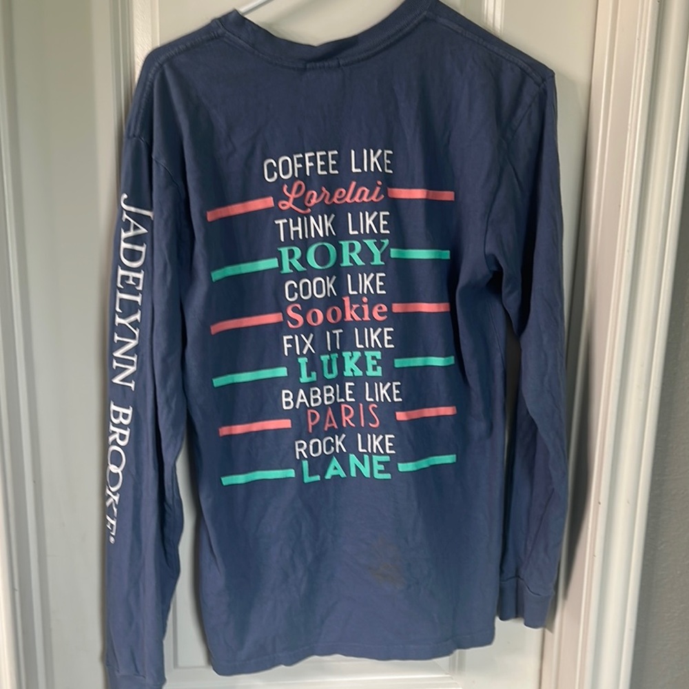 Jadelynn Brooke Blue and Pink Long Sleeve Tee with Colorful Stripes